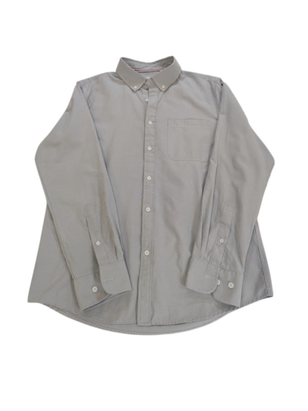 Oxford Men’s Button Down Shirt Gray Cloth Preppy Classic Minimalist Office